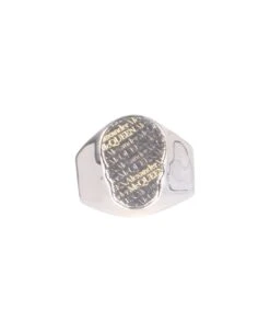 Alexander McQueen Logo Print Skull Ring