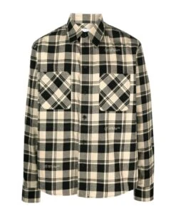 Off-White Check Flann Shirt Beige Black No Color