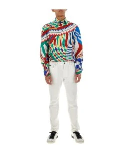 Dolce & Gabbana Printed Poplin Shirt -Volk Clothing Sales 01fe5f8b086496bbd3a50506d99d4621