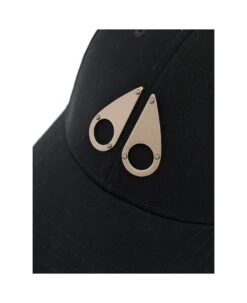 MOOSE KNUCKLES Black Baseball Cap With Metal Logo Patch In Cotton Man -Volk Clothing Sales 02378cc22861a7191a5781496f152a4e