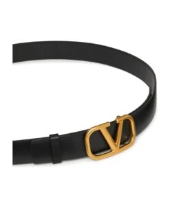 Valentino Garavani Buckle Belt H.30 Vlogo Signature Box Calf/vitello Nappato/antique Gold Lo -Volk Clothing Sales 03665b6b029360054a20f11ba943951c