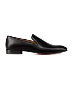 Christian Louboutin Loafers In Black Patinated Calf Leather