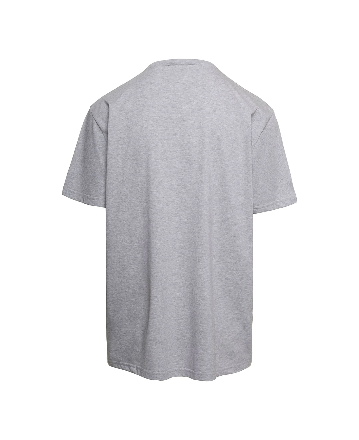 Alexander McQueen Grey Oversized T-shirt With Tonal Graffiti Logo Print In Cotton Man 2 Alexander McQueen Grey Oversized T-shirt With Tonal Graffiti Logo Print In Cotton Man - Image 2