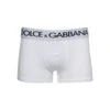 Dolce & Gabbana White Boxer Briefs With Branded Waistband In Stretch Cotton Man