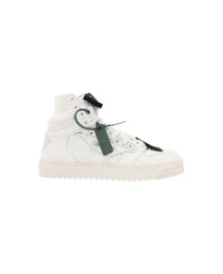 Off-White '3.0 Off Court' White High Top Sneakers With Zip-tie Detail And Arrow Motif In Leather Man
