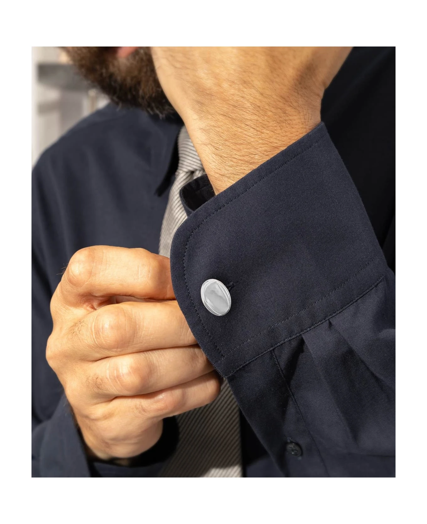 Oval Plain Cufflinks With Engraved Symbols Cufflinks 2 Oval Plain Cufflinks With Engraved Symbols Cufflinks - Image 2