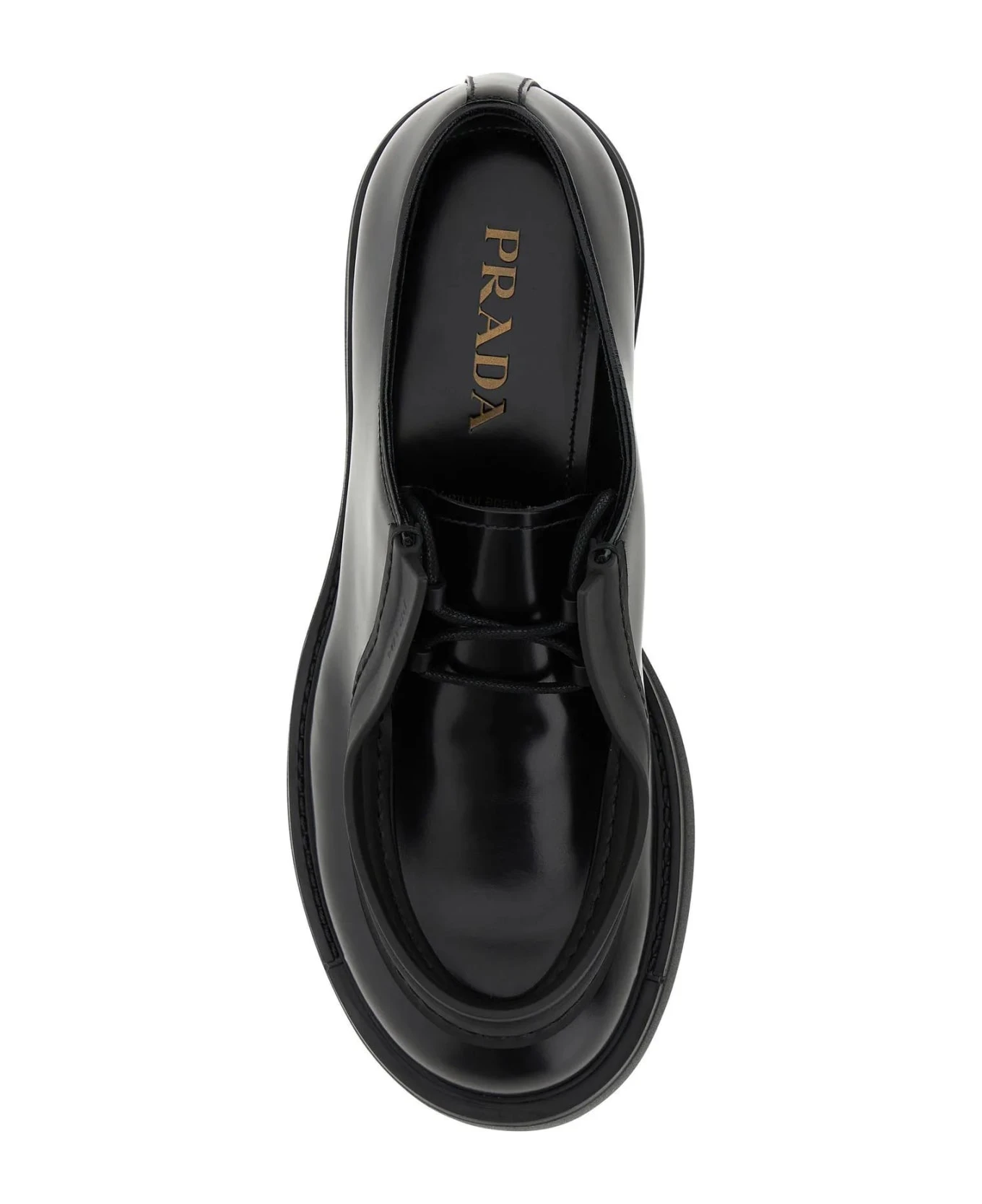 Prada Black Leather Diapason Lace-up Shoes 4 Prada Black Leather Diapason Lace-up Shoes - Image 4