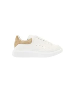 Alexander McQueen White Low-top Sneakers With Chunky Sole And Contrasting Heel Tab In Leather Man