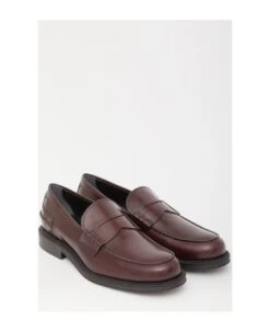 Tod's Bordeaux Leather Loafers -Volk Clothing Sales 12152c5912d13017f63f9ba8dbcbda41