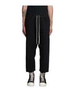 Classic Cargo Crop Pants In Black Cotton