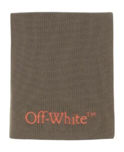 Off-White Wool And Cashmere Scarf With Logo