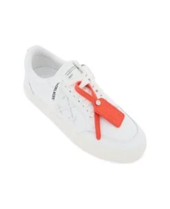 Off-White Leather Low Vulcanized Sneakers -Volk Clothing Sales 13c4f2e13ec1bf2dfe484d1f8404b927