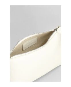 Lemaire Small Pouch Clutch In White Leather -Volk Clothing Sales 14fbd64f8e1180fb8eb48f44ad64d243