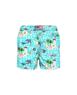MC2 Saint Barth Man Light Fabric Swim Shorts With Sailing Boats Print -Volk Clothing Sales 15142f691426ef69a50bd9c91c861e49
