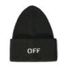 Off-White Off Stamp Loose Knit Beanie Black White