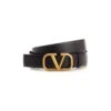 Valentino Garavani Black/gold "vlogo" Belt