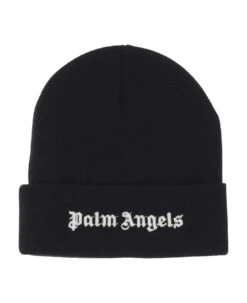 Palm Angels Cotton Beanie With Logo