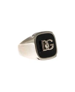 Dolce & Gabbana Man's Black Enameled Brass Ring With Logo -Volk Clothing Sales 1dc8c32170f89d2bc8249233020162bf