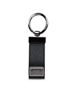 Dolce & Gabbana Black Leather Dauphine Keyring