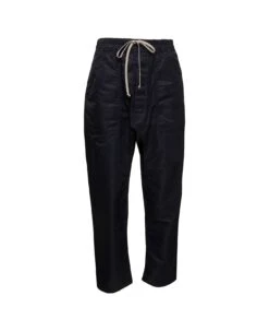 Black Cargo Pants With Drawstring In Nylon Man