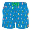 MC2 Saint Barth Man Light Fabric Swim Shorts With Windsurf Print