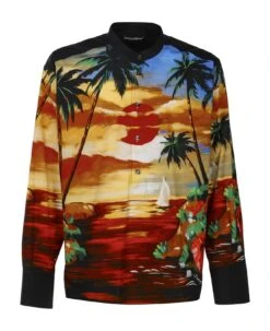 Dolce & Gabbana Hawaii Print Nylon Shirt