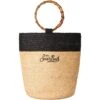 MC2 Saint Barth Raffia Bucket Bag With Bamboo Handles
