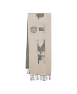 Kiton Sand Scarf With Fringes And Inlaid Logo