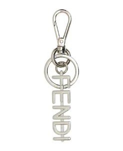 FENDI Silver Metal Graphy Keyring