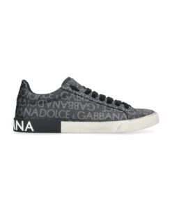 Dolce & Gabbana Portofino Leather And Fabric Low-top Sneakers
