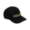 Versace Black Hat With Embroidered Logo