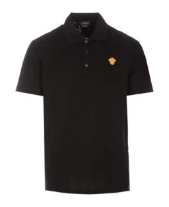 Versace Embroidered Medusa Polo T-shirt