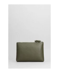 Lemaire Small Pouch Clutch In Green Leather -Volk Clothing Sales 316af03f01264d54a8b675775d9b78d6