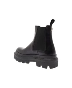 Dolce & Gabbana Black Chelsea Ankle Boots With Chunky Platform With Logo Plaque In Leather Blend Man -Volk Clothing Sales 3280987ffd5031719885a1754b93ba75