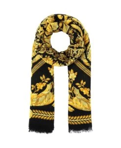 Versace Baroque Pattern Knitted Scarf