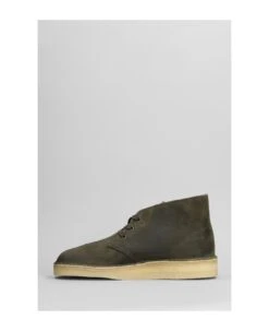 Clarks Desert Coal Lace Up Shoes In Green Suede -Volk Clothing Sales 34d23a1d2125d2d10c808e9d71dacefe
