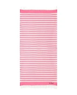 MC2 Saint Barth Classic Honeycomb Fouta Towel With Striped Print