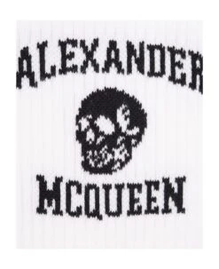 Alexander McQueen Logo Skull Socks In White 5 Alexander McQueen Logo Skull Socks In White -Volk Clothing Sales 358c795e9514382720374d0373808641