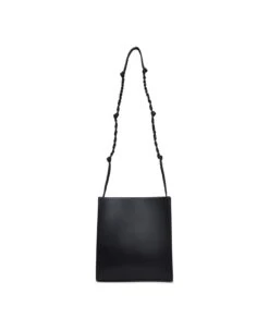 Jil Sander Medium Tangle Bag In Black Leather