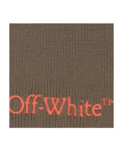 Off-White Wool And Cashmere Scarf With Logo -Volk Clothing Sales 366f97d3fac26e847a3f12c151e36224