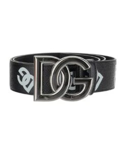 Dolce & Gabbana Dg All-over Logo Leather Belt