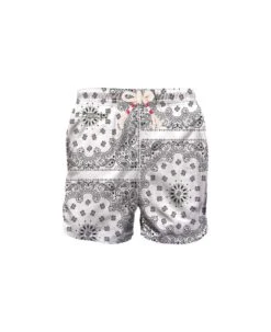 MC2 Saint Barth Man Swim Shorts With White Bandanna Print