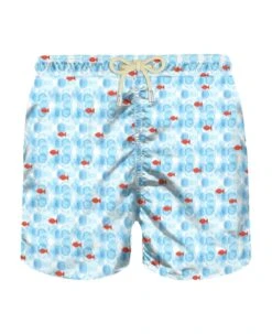 MC2 Saint Barth Man Swim Shorts With Sea Print