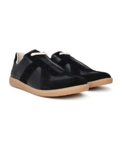 Maison Margiela Black Leather Low Replica Sneakers -Volk Clothing Sales 3b1a273948aea0f2e5f2de374d1b5977