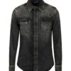 Dolce & Gabbana Stonewashed Round Hem Denim Shirt