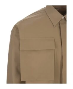 Alexander McQueen Military Pocket Overshirt In Beige -Volk Clothing Sales 3e3d7bc731e1e21b25daa84af65a5e84