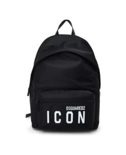 DSQUARED2 Be Icon Black Fabric Backpack