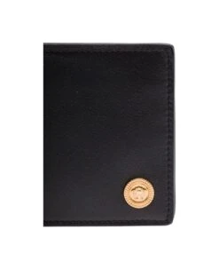 Biggie Bifold Black Leather Wallet With Medusa Detail Versace Men -Volk Clothing Sales 4038ee627acda6eef013b406089e19af