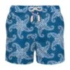 MC2 Saint Barth Man Light Fabric Swim Shorts With Blue Paisley Print