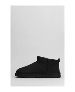 Ugg Classic Ultra Mini Low Heels Ankle Boots In Black Suede -Volk Clothing Sales 430acedb51b26d5f8b4eab882ebece2b